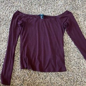 Burgundy off the shoulder top